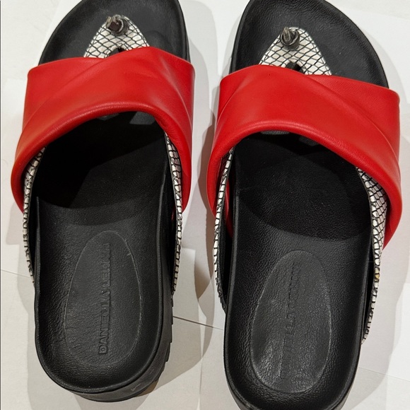Daniella Lehavi Red and Black Platform Sandals Size 37 (7) - Picture 8 of 8